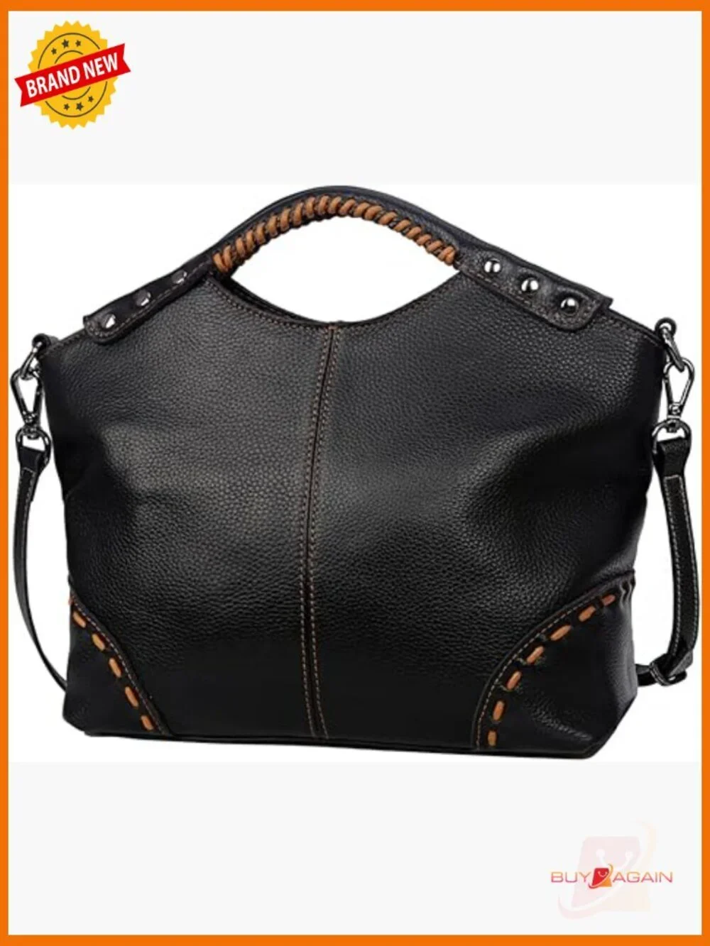Leather Satchel Handbag Crossbody Tote with Compartments